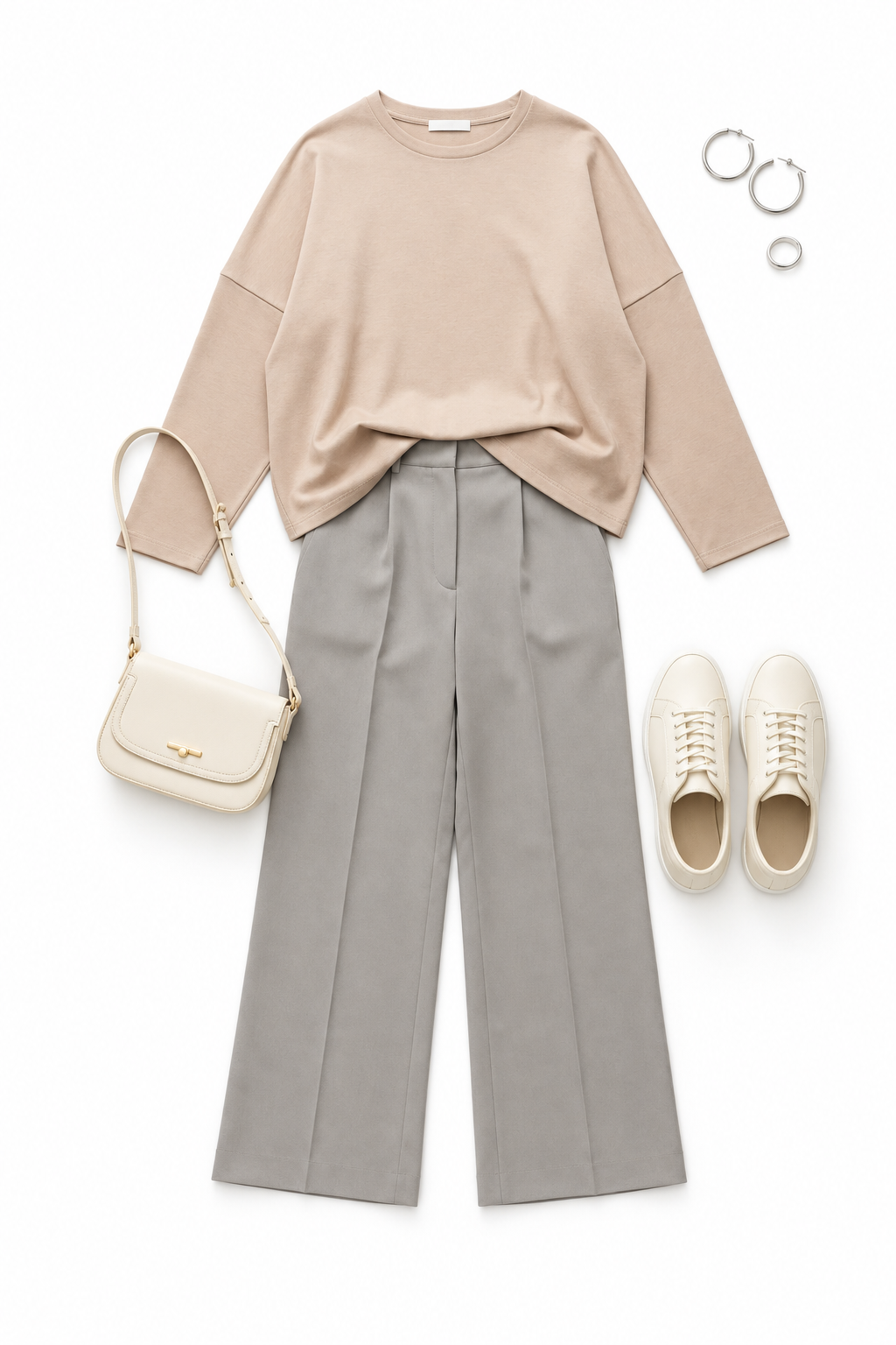 Women's Minimalist Outfit Flat Lay