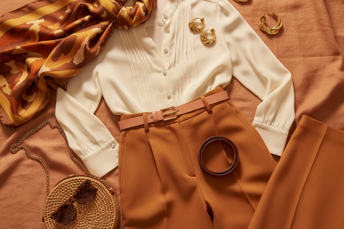 Styled Flat Lay - Orange and Peach Tones